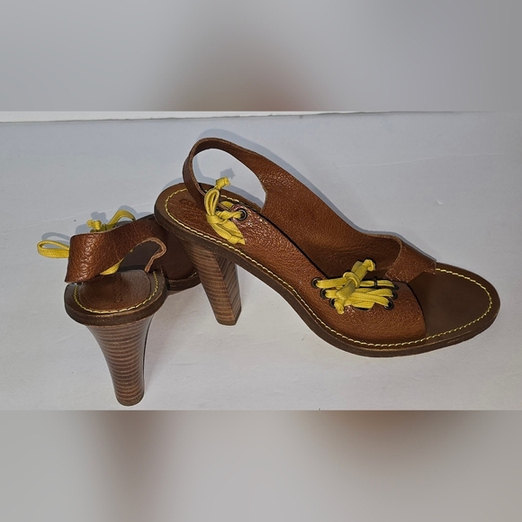 Georgina Goodman Italian Leather Heels w/ties Italian Size 38 US 7.5 - Picture 5 of 7